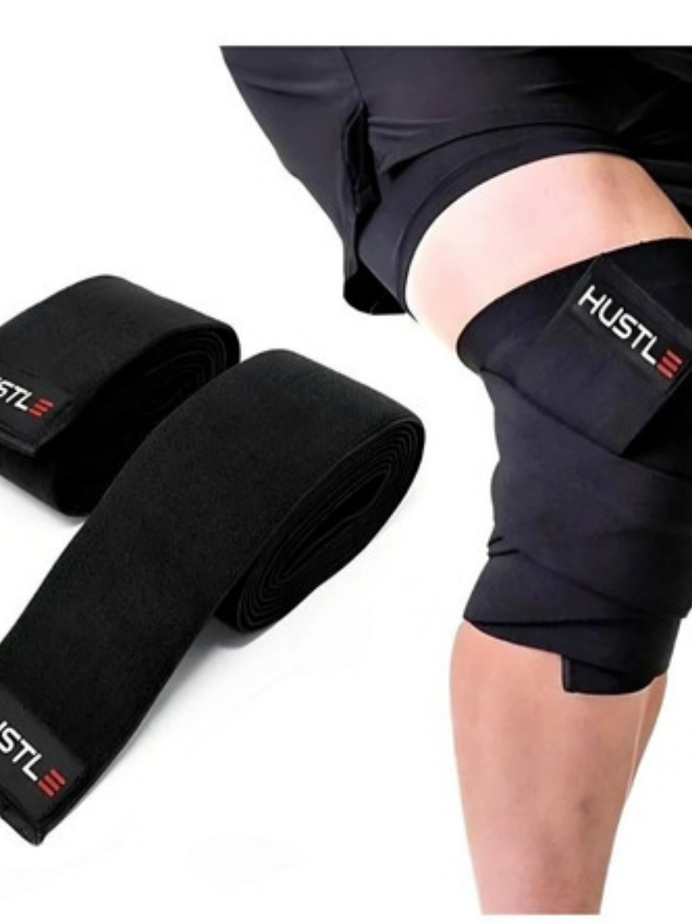 Hustle Athletics Premium Knee Wraps Black NWT